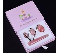 Huevos de Yoni de cuarzo rosa natural Set Kegel Ejercitador Bolas Masajeador Bola Simulador, Tipo 8