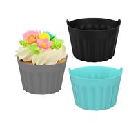 Huevos escalfador de silicona escalfado, 3 unidades de tazas reutilizables para cocinar huevos escalfados, almohadillas para freidoras de aire no adhesivas, resistentes al calor