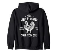 Huevos frescos de la granja Rusty Roost desde 1963 Sudadera con Capucha
