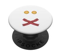 Huevos fritos, Bacon Skull Desayuno Brunch Comida Niños Hombres Mujeres PopSockets PopGrip Adhesivo