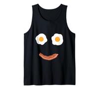 Huevos fritos y Tocino Cara Feliz Desayuno Comida Niños Hombres Mujeres Camiseta sin Mangas