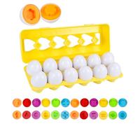 Huevos Juguetes niños 12 PCS Pollito Huevos Sorpresa niños Juego para Aprender Formas y Colores,Juegos Educativos niños 2 años Regalos para Niños Niñas de 1 2 3 años