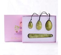 Huevos perforados de jade Huevos Yoni para mujeres Piedras de masaje Ejercicios de curación con cristales Huevos para el ejercicio de Kegel Entrenar músculos pélvicos, caja de varita de huevo