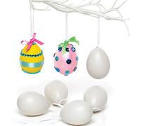 Huevos plástico que cuelgan coraciones 7 cm que los pinten y coren (paquete 12)