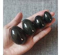 Huevos Yoni de piedra de jade, huevo de yoni, natural perforado nefrita jade yoni huevos grandes con cuentas para la salud, relajante, cuidado del músculo del cuerpo, 1 pieza de 48 mm x 35 mm
