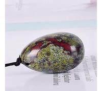 Huevos Yoni Huevo de piedra de jade Huevo de Yoni, Huevo de Yoni de jade Mineral natural Cuarzo Dragón Piedra con sangre Huevo Curación Bola de masaje Ejercicio de Kegel-30X20MM