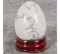 Huevos Yoni para mujer, 1 pieza de 45 x 30 mm, huevo Yoni sin perforar, masajeador de jade de cristal natural, piedra de amor, ejercitador de Kegel, howlita blanca