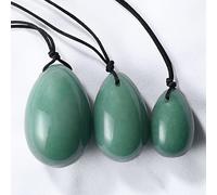 Huevos Yoni para mujer, 3 unidades, huevo de jade perforado, cristal de amatista natural, huevo de yoni de jade para mujer, cuidado de la salud, cristal de ejercicio Kegel, verde