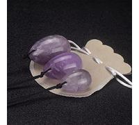 Huevos Yoni para mujer, 3 unidades, huevo de jade perforado, cristal de amatista natural, huevo de yoni de jade para mujer, cuidado de la salud, cristal de ejercicio Kegel, amatista