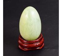 Huevos Yoni para mujer, 40 x 30 mm, piedras naturales de huevo Yoni con base, jade verde, decoración pulida a mano, adorno de cuarzo de cristal, jade Xiuyan
