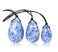 Huevos Yoni para mujer Huevo Yoni Natural Blue Dot Yoni Egg Jade Kegel Huevo Kegel, juego de tres piezas