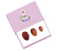 Huevos Yoni para mujer, juego de huevos Yoni sin perforar con caja, huevos de piedra de jade natural, ejercicio de Kegel, huevos de ágata roja
