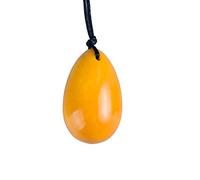 Huevos Yoni para mujeres 45 x 30 mm Natural Jade Yoni Egg Mujeres y Hombres Kegel Herramienta de Ejercicio Kegel, Amarillo