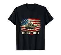 Huey Uh1 Army Helicóptero Bandera Americana Estados Unidos Camiseta
