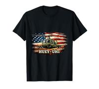 HUEY-UH1 Helicóptero del ejército Veterano de la Bandera Estadounidense Camiseta