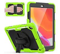 HUEZOE Funda Compatible con iPad de 10.2 Pulgadas, Modelo 2021/2020/2019, Funda Protectora de Cuerpo Completo a Prueba de Golpes con Soporte Giratorio de 360 Grados, Correa de Mano, Correa de Hombro