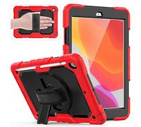 HUEZOE Funda Compatible con iPad de 10.2 Pulgadas, Modelo 2021/2020/2019, Funda Protectora de Cuerpo Completo a Prueba de Golpes con Soporte Giratorio de 360 Grados, Correa de Mano, Correa de Hombro