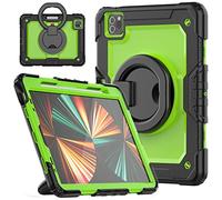 HUEZOE Funda Compatible con iPad Pro de 11 Pulgadas, Modelo 2021/2020/2018, Funda Protectora a Prueba de Golpes para Cuerpo Completo, Resistente con Soporte Giratorio/Soporte para bolígrafo, Amarillo
