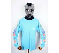 Huf Worldwide Skateboard Longsleeve Tee T-Shirt L/S Sewer Pocket Greek Blue En M