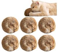 HUFENYU 6 Piezas Bola De Piel De Conejo Juguete for Gatos Bolas De Piel De Conejo for Gatos Pelota De Juguete for Gatos Suave Y Esponjosa Pelota De Juguete con Hierba Gatera Peluda