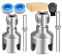 HUFENYU Enhebrador De Tuberías 4 En 1 Abridor De Tuberías Universal for Tuberías De PVC Tubería De Agua De 1/2" Y 3/4" Enhebrador Integrado Interno Y Externo Juego De Reparación