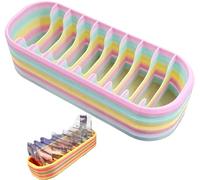 HUFENYU Estuche De Almacenamiento Diamond Art Con 10 Compartimentos, Soporte Multicompartimento, Estuche for Accesorios Artísticos, Organizador De Arcoíris(Style 2)