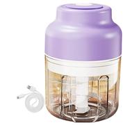 HUFENYU Picadora De Ajo Eléctrica Mini Picadora De Alimentos Inalámbrica Juego De Mini Picadora De Ajo Eléctrica Mini Procesador De Alimentos Recargable USB-C con 6 Cuchillas(Purple)