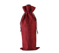 HUFFA 10 unids/Lote 15x35cm Bolsas de Lino for Botellas de Vino con cordón Bolsa de Vino decoración for Fiesta de Boda Bolsas de Vino Regalo Bolsa de champán (Color : Rojo, Size : 15x35cm)