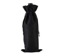 HUFFA 10 unids/Lote 15x35cm Bolsas de Lino for Botellas de Vino con cordón Bolsa de Vino decoración for Fiesta de Boda Bolsas de Vino Regalo Bolsa de champán (Color : Black, Size : 15x35cm)