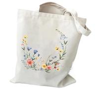 HUFFA Bolsa de Lona con Estampado de Flores Silvestres Bohemias y gráficos Retro: Bolsa Reutilizable for Mujer, Bolsos y Carteras Elegantes.(Color11)