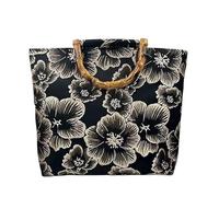 HUFFA Bolso de bambú jacquard de gran capacidad - Tote retro de estilo chino con diseño de Cheongsam y la dinastía Han(Blackandgold)