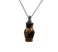 HUFFA Botella de Aceite con Colgante de aromaterapia de Jade cristalino - Frasco de Perfume con facetas prismáticas for aceites Esenciales y difusión de fragancias(39.8 * 16mmtigereyestone11)