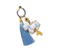 HUFFA Colgante De Bolso Con Borla De Caballo Con Brocado De Canción De Doble Cara Hecho A Mano | Llavero Adorno De Caballo For Buena Suerte Y Decoración