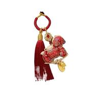 HUFFA Colgante De Bolso Con Borla De Caballo Con Brocado De Canción De Doble Cara Hecho A Mano | Llavero Adorno De Caballo For Buena Suerte Y Decoración
