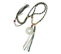 HUFFA Collar con Colgante de Jade de Estilo étnico for Mujer | Cadena Larga for suéter con diseño Retro Chino | Adornos con Hebilla de Seguridad(Darkgreen)