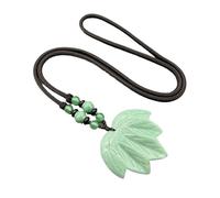 HUFFA Collar de ágata de cristal natural, colgante de piedra semipreciosa con ojo de tigre, cristal rosa, diseño de hoja de aventurina verde, talla única, Piedra