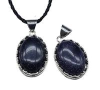 HUFFA Collar de ágata roja cristalina de Ojo de Tigre con Colgante de Amatista y Concha de abulón - Joyería única de aleación de Jade Dongling(Bluesandstone(Synthetic))
