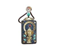 HUFFA Collar de ébano con diseño de Dios Elefante Thangka - Cadena de suéter Unisex de Estilo exótico(Royalblueelephant)