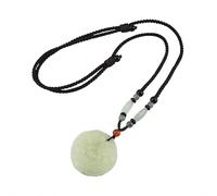 HUFFA Collar Vintage de Jade Afgano con Hebilla de Seguridad - Cadena Larga Estilo étnico(Black)