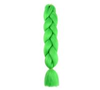 HUFFA Extensión de cabello trenzado sintético for mujer, trenzas gigantes, color rosa, rubio, verde, dos tonos, largo, ombré, brillante(A26)