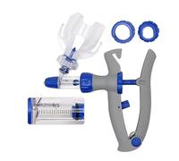 HUFFA Jeringa Continua automática de 1/2/5ml, inyector Ajustable for Animales, Pollo, Aves de Corral, inyector de Vacuna Duradero, 10 Agujas veterinarias