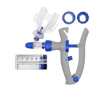 HUFFA Jeringa Continua automática de 1/2/5ml, inyector Ajustable for Animales, Pollo, Aves de Corral, inyector de Vacuna Duradero, 10 Agujas veterinarias