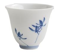 HUFFA Juego de tazas de té con vidriado blanco pintado a mano, juego de té de Kung Fu con orquídeas y mariposas estilo literario for amantes del té