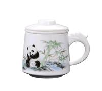 HUFFA Juego de té de tres piezas de porcelana de jade y piel de oveja | Taza de té personal for conferencias de oficina(Color5)