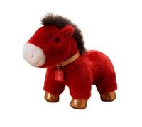 HUFFA Muñeco de Peluche Golden Horse Boy Companion Doll - Juguete de Mascota del Año del Caballo for niños y coleccionistas(Rojo,5.9 Inches)