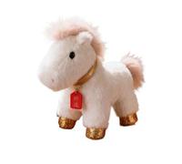 HUFFA Muñeco de Peluche Golden Horse Boy Companion Doll - Juguete de Mascota del Año del Caballo for niños y coleccionistas(Blanco,14 Inches)
