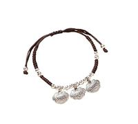 HUFFA Pulsera de campana de bloqueo de larga duración de estilo étnico vintage hecha a mano - Joyería de cuerda de mano de plata oculta(Color2)