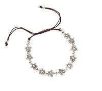 HUFFA Pulsera de campana de bloqueo de larga duración de estilo étnico vintage hecha a mano - Joyería de cuerda de mano de plata oculta(Color3)
