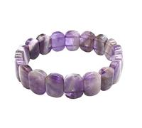 HUFFA Pulsera de Cristal Liso de Piedra Natural de 11 x 15 mm: joyería curativa de labradorita y Cuarzo Rosa.(Amethyst)