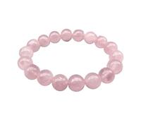 HUFFA Pulsera de Cuentas de Cuarzo Rosa Natural, Piedra de Cristal Natural, Cuerda elástica, Brazalete con Cuentas, joyería for Amantes de la Mano.(Diameter 10mm)